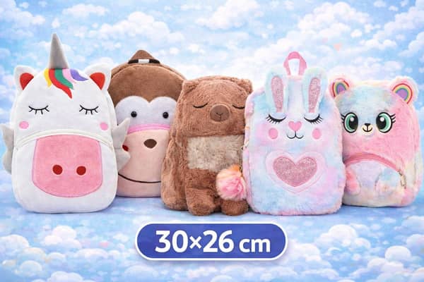 Mochila de felpa infantil 30x26cm.